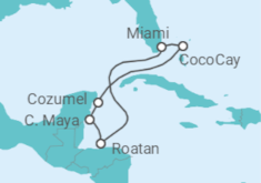 Itinerário do Cruzeiro Caraíbas Icónicas e México - Royal Caribbean