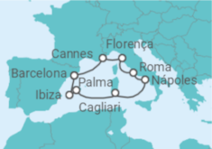 Itinerário do Cruzeiro Espanha, Itália, França - NCL Norwegian Cruise Line
