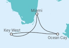 Itinerário do Cruzeiro Mini Ocean Cay e Miami+Voo+Hotel - MSC Cruzeiros