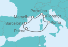 Itinerário do Cruzeiro Espanha, França, Itália - Celebrity Cruises
