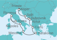 Itinerário do Cruzeiro De Trieste (Itália) a Civitavecchia (Roma) - NCL Norwegian Cruise Line