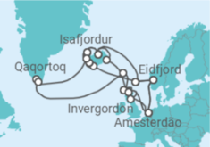 Itinerário do Cruzeiro Noruega, Reino Unido, Islândia, Dinamarca - Holland America Line