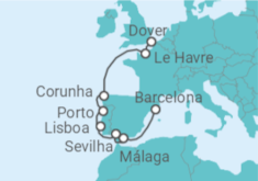 Itinerário do Cruzeiro Espanha, Portugal, França - Carnival Cruise Line