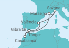 Itinerário do Cruzeiro França, Marrocos, Gibraltar, Espanha - Costa Cruzeiros
