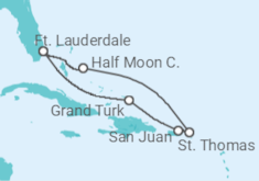 Itinerário do Cruzeiro Bahamas, Porto Rico, Ilhas Virgens Americanas - Holland America Line