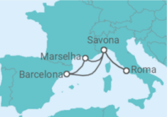 Itinerário do Cruzeiro Itália, Espanha, França - Costa Cruzeiros