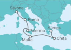 Itinerário do Cruzeiro Grécia, Malta, Itália - Costa Cruzeiros