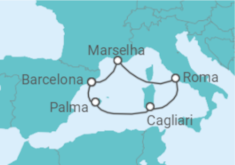 Itinerário do Cruzeiro Espanha, Itália, França - AIDA