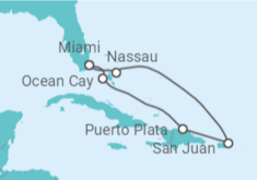 Itinerário do Cruzeiro Porto Rico, Bahamas - MSC Cruzeiros