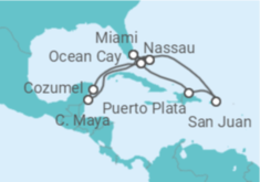 Itinerário do Cruzeiro Porto Rico, Bahamas, EUA, México - MSC Cruzeiros