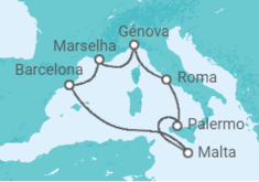 Itinerário do Cruzeiro Itália, Malta, Espanha TI - MSC Cruzeiros