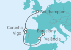 Itinerário do Cruzeiro Espanha - Disney Cruise Line