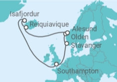 Itinerário do Cruzeiro Noruega, Islândia - Disney Cruise Line