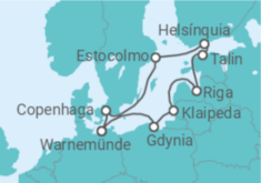 Itinerário do Cruzeiro Dinamarca, Alemanha, Polónia, Lituânia, Letónia, Estónia, Finlândia - MSC Cruzeiros