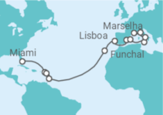 Itinerário do Cruzeiro De Miami (EUA) a Marselha - MSC Cruzeiros