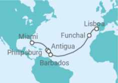 Itinerário do Cruzeiro Sint Maarten, Antígua E Barbuda, Barbados, Portugal - MSC Cruzeiros