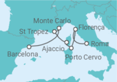 Itinerário do Cruzeiro Monaco, França, Itália - Explora Journeys
