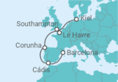 Itinerário do Cruzeiro Espanha, França, Reino Unido TI - MSC Cruzeiros
