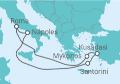 Itinerário do Cruzeiro Grécia, Turquia, Itália - MSC Cruzeiros