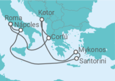 Itinerário do Cruzeiro Grécia, Montenegro, Itália - Princess Cruises