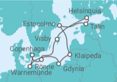 Itinerário do Cruzeiro Polónia, Lituânia, Suécia, Estónia, Finlândia, Dinamarca TI - MSC Cruzeiros