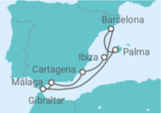 Itinerário do Cruzeiro Espanha, Gibraltar - AIDA
