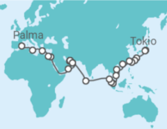 Itinerário do Cruzeiro Volta ao mundo - AIDA