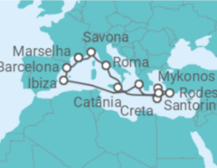 Itinerário do Cruzeiro Itália, Grécia, Espanha - Costa Cruzeiros
