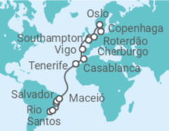 Itinerário do Cruzeiro De Santos (Brasil) a Oslo (Noruega) - MSC Cruzeiros