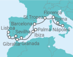 Itinerário do Cruzeiro De Lisboa a Civitavecchia (Roma) - NCL Norwegian Cruise Line
