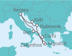 Itinerário do Cruzeiro Itália, Grécia, Croácia - Costa Cruzeiros