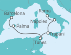 Itinerário do Cruzeiro Itália, Tunísia, Espanha - Explora Journeys