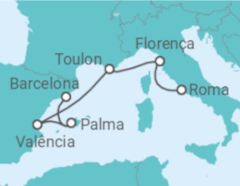 Itinerário do Cruzeiro Itália, Espanha - Cunard