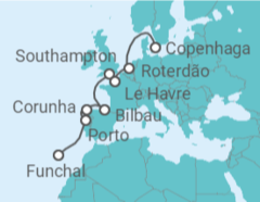 Itinerário do Cruzeiro Portugal, Espanha, Reino Unido, França, Holanda TI - MSC Cruzeiros