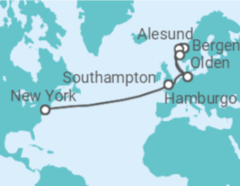 Itinerário do Cruzeiro Reino Unido, Alemanha, Noruega - Cunard