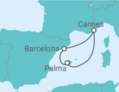 Itinerário do Cruzeiro Sedução francesa e noites de Ibiza - Virgin Voyages