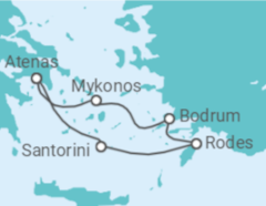Itinerário do Cruzeiro Resplendor de Ilhas Gregas - Virgin Voyages