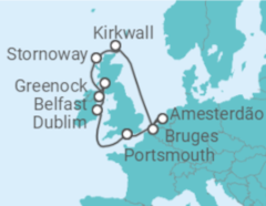 Itinerário do Cruzeiro Holanda, Bélgica, Reino Unido, Irlanda - Virgin Voyages