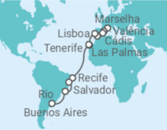Itinerário do Cruzeiro De Marselha a Buenos Aires - MSC Cruzeiros