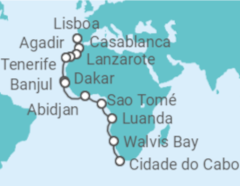 Itinerário do Cruzeiro De Lisboa a Cidade do Cabo - NCL Norwegian Cruise Line