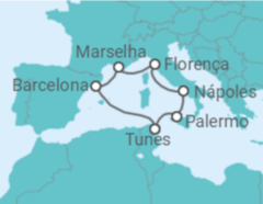 Itinerário do Cruzeiro Tunísia, Itália, França - MSC Cruzeiros