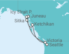 Itinerário do Cruzeiro Alasca - NCL Norwegian Cruise Line