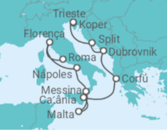 Itinerário do Cruzeiro De Civitavecchia a Trieste - NCL Norwegian Cruise Line