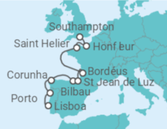 Itinerário do Cruzeiro Portugal, Espanha, França - Oceania Cruises
