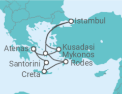 Itinerário do Cruzeiro Tesouros das Ilhas Gregas V - NCL Norwegian Cruise Line