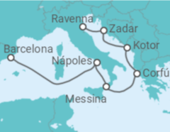 Itinerário do Cruzeiro Itália, Grécia, Montenegro, Croácia - Royal Caribbean