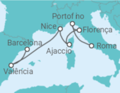 Itinerário do Cruzeiro Viagens no Mediterrâneo - Royal Caribbean