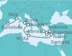Itinerário do Cruzeiro De Barcelona a Atenas - Royal Caribbean