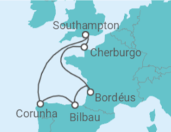 Itinerário do Cruzeiro Espanha, França - Princess Cruises