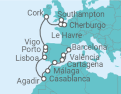 Itinerário do Cruzeiro De Barcelona a Southampton (Londres) - Royal Caribbean
